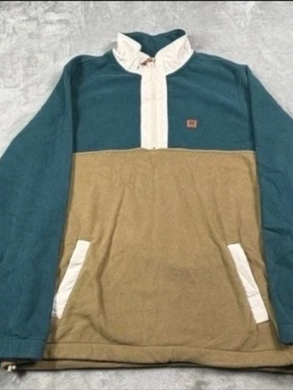 Billibong Adventure Division Fleece Men's Two-Tone Teal and Tan Pullover